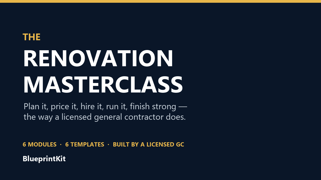 The Renovation Masterclass